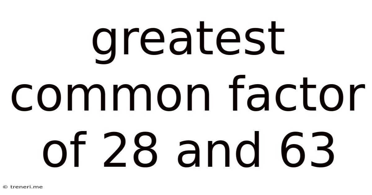 Greatest Common Factor Of 28 And 63