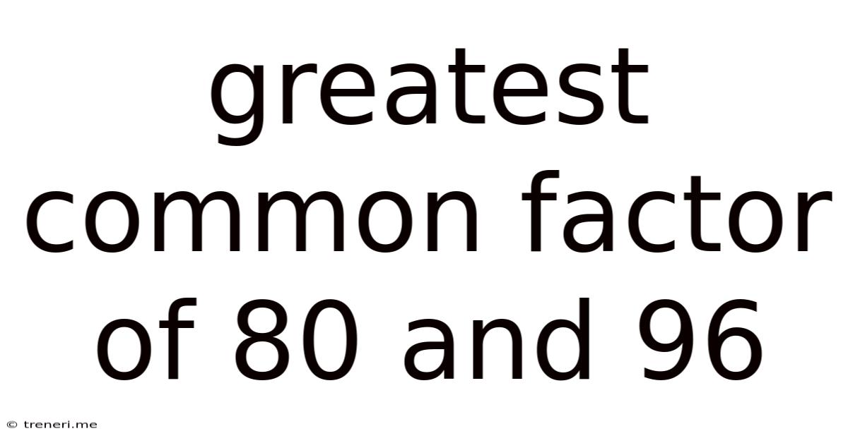 Greatest Common Factor Of 80 And 96