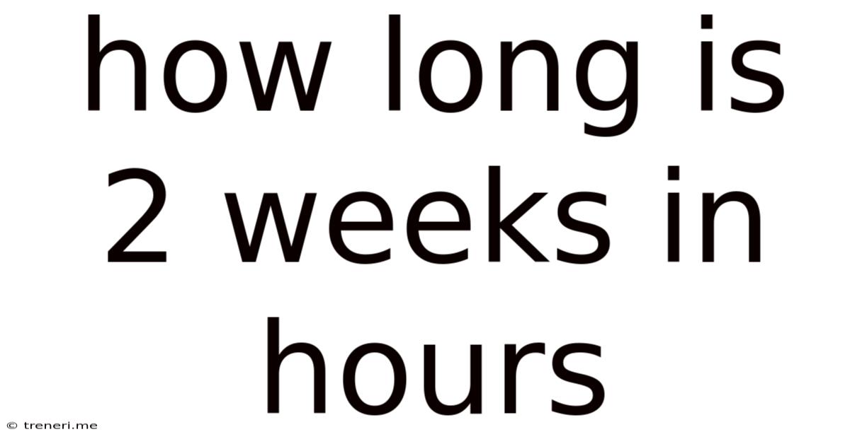 How Long Is 2 Weeks In Hours