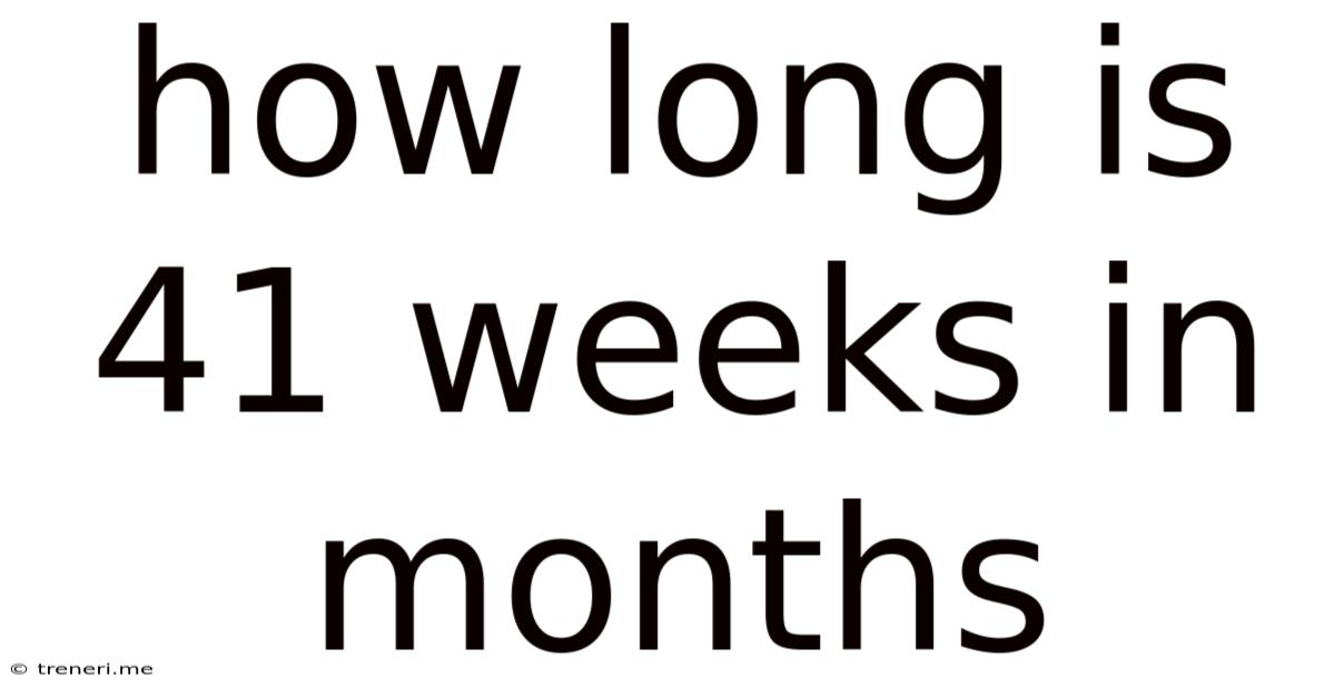How Long Is 41 Weeks In Months