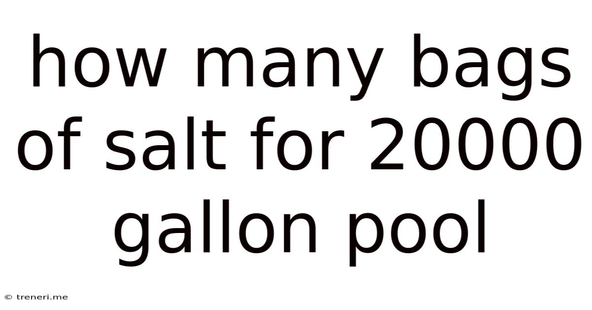 How Many Bags Of Salt For 20000 Gallon Pool