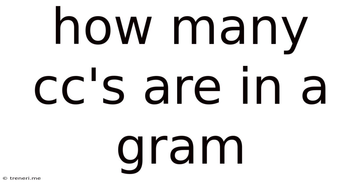 How Many Cc's Are In A Gram