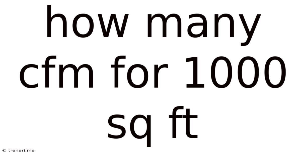 How Many Cfm For 1000 Sq Ft