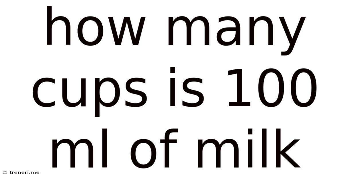 How Many Cups Is 100 Ml Of Milk