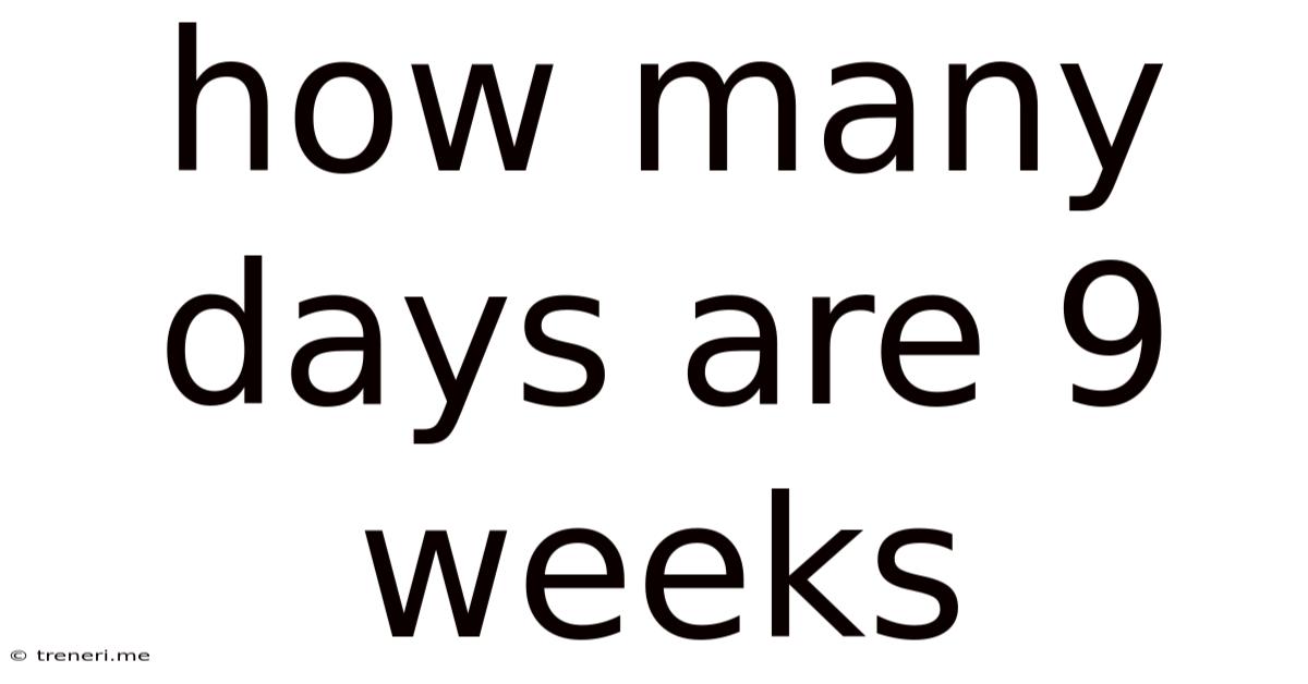 How Many Days Are 9 Weeks