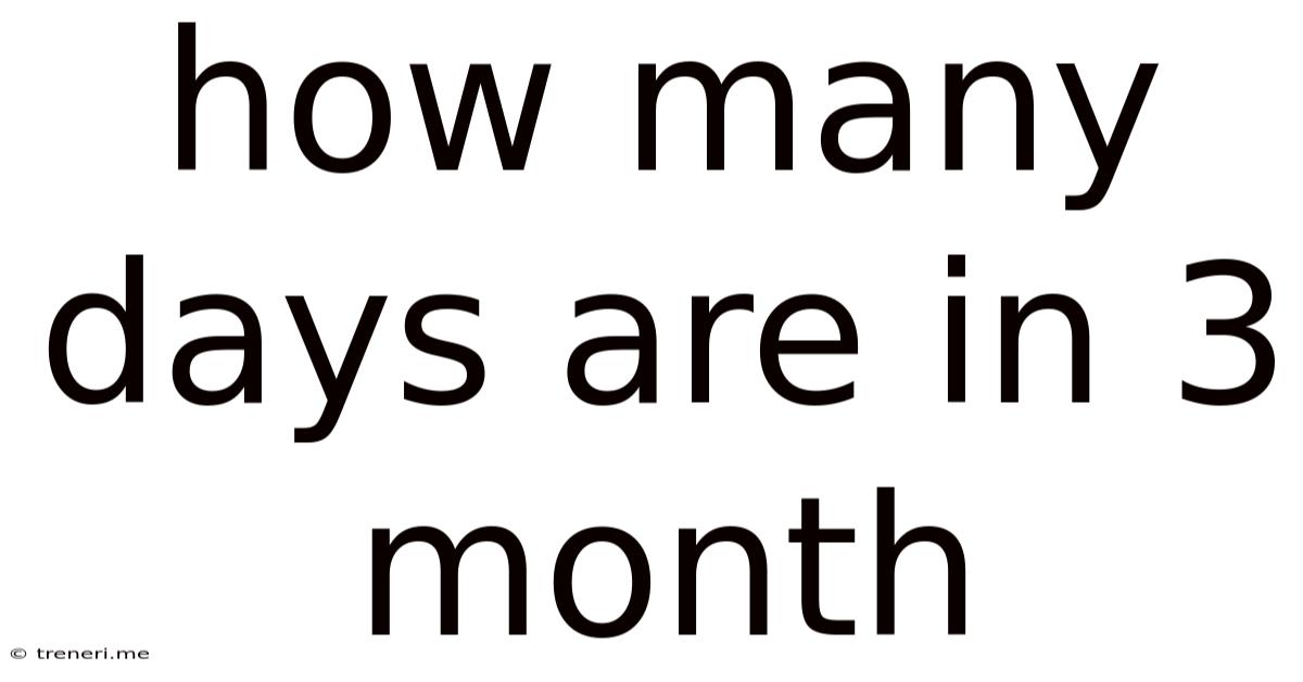 How Many Days Are In 3 Month