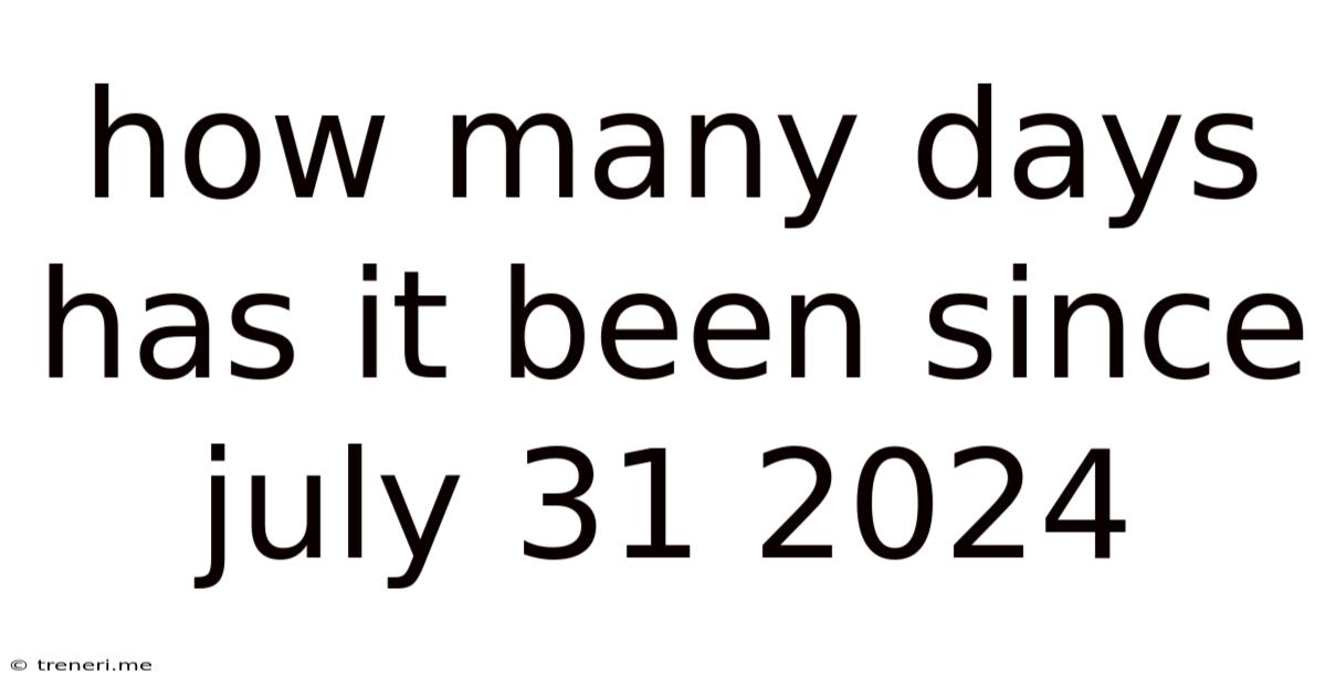 How Many Days Has It Been Since July 31 2024