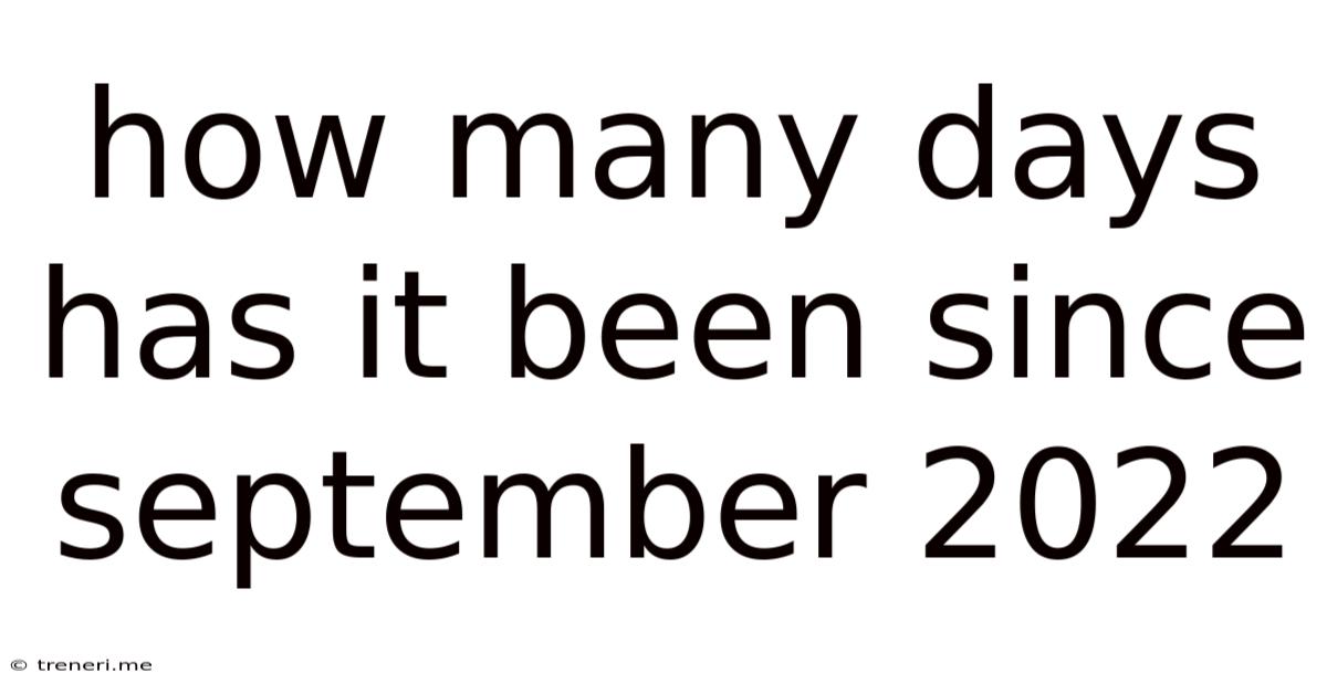 How Many Days Has It Been Since September 2022