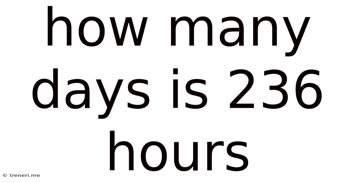 How Many Days Is 236 Hours