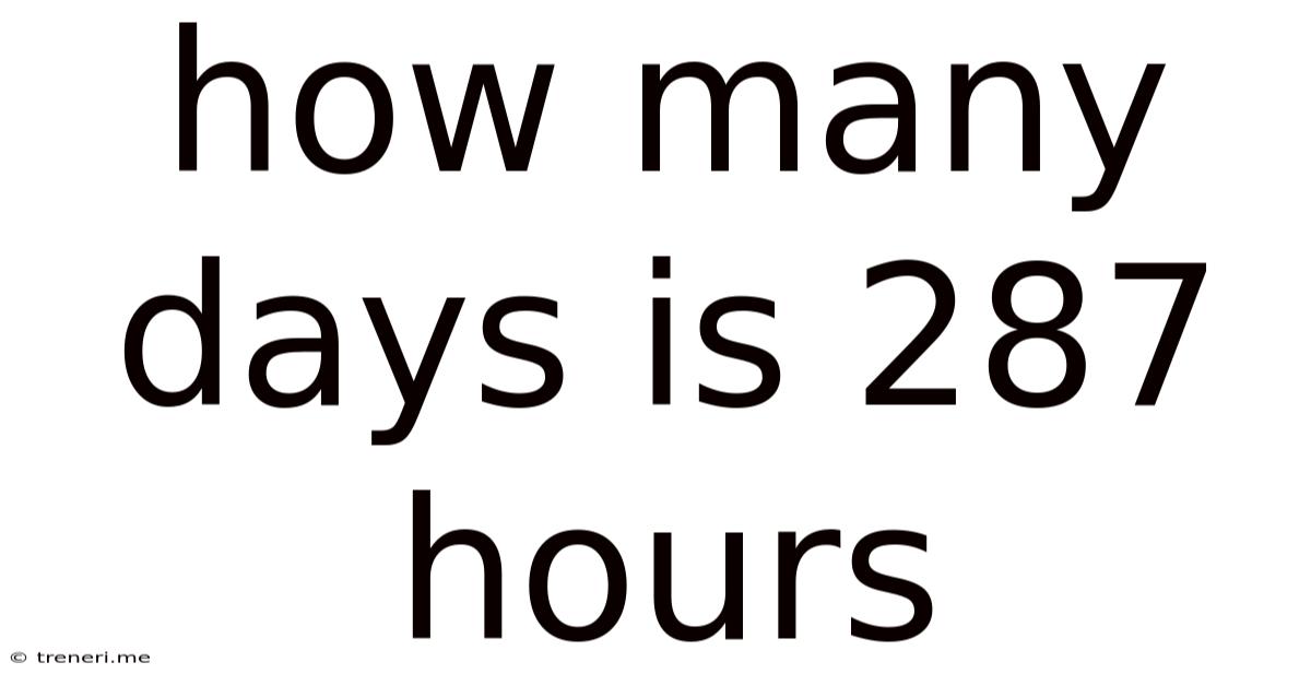 How Many Days Is 287 Hours