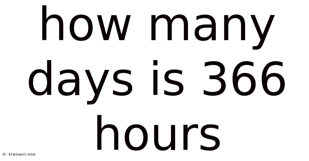 How Many Days Is 366 Hours