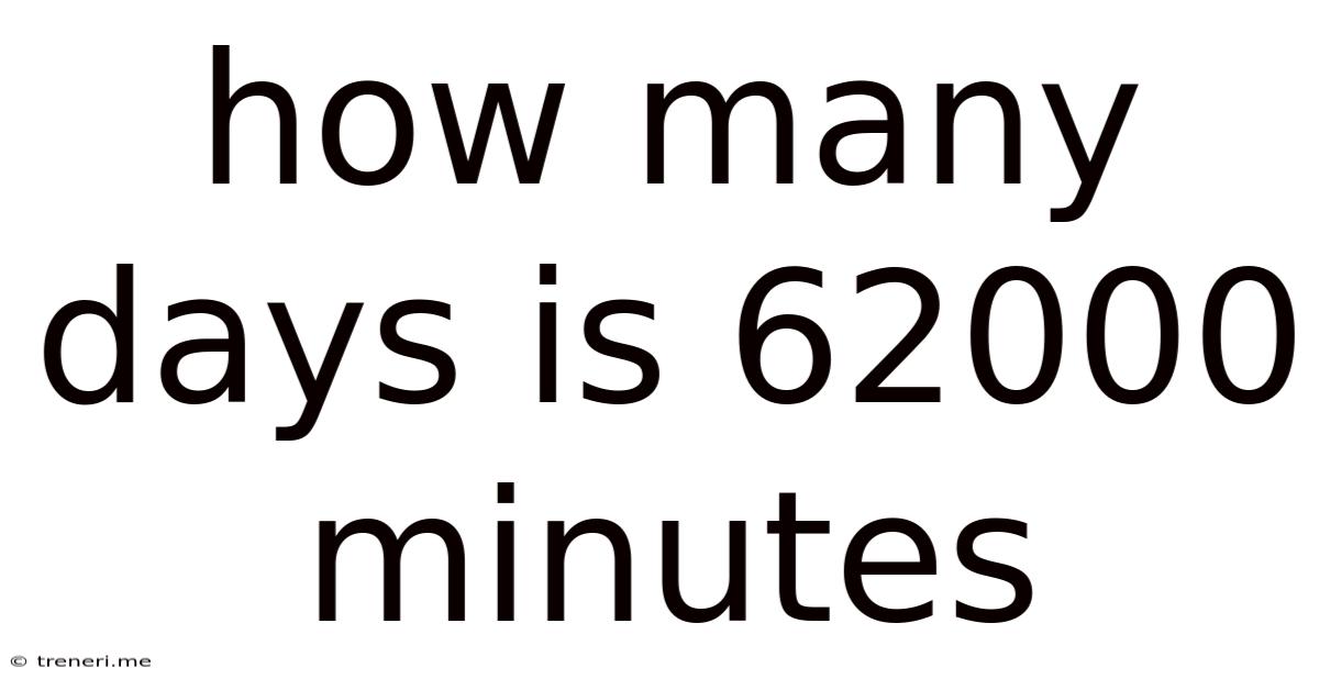 How Many Days Is 62000 Minutes