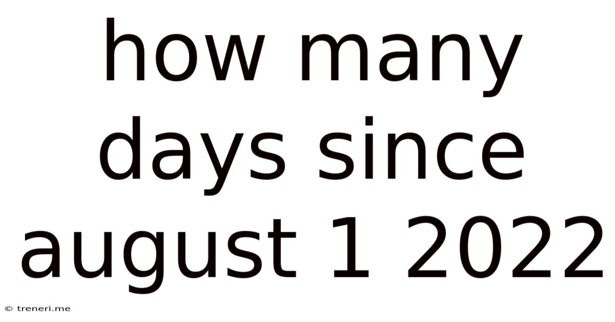 How Many Days Since August 1 2022