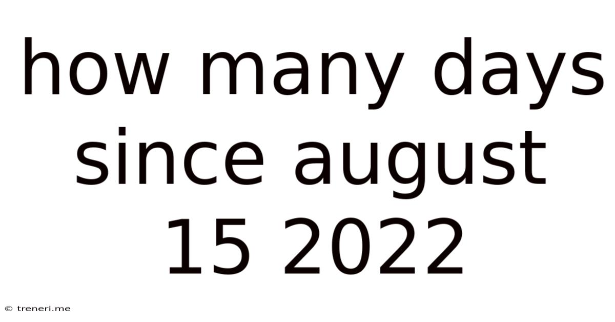 How Many Days Since August 15 2022