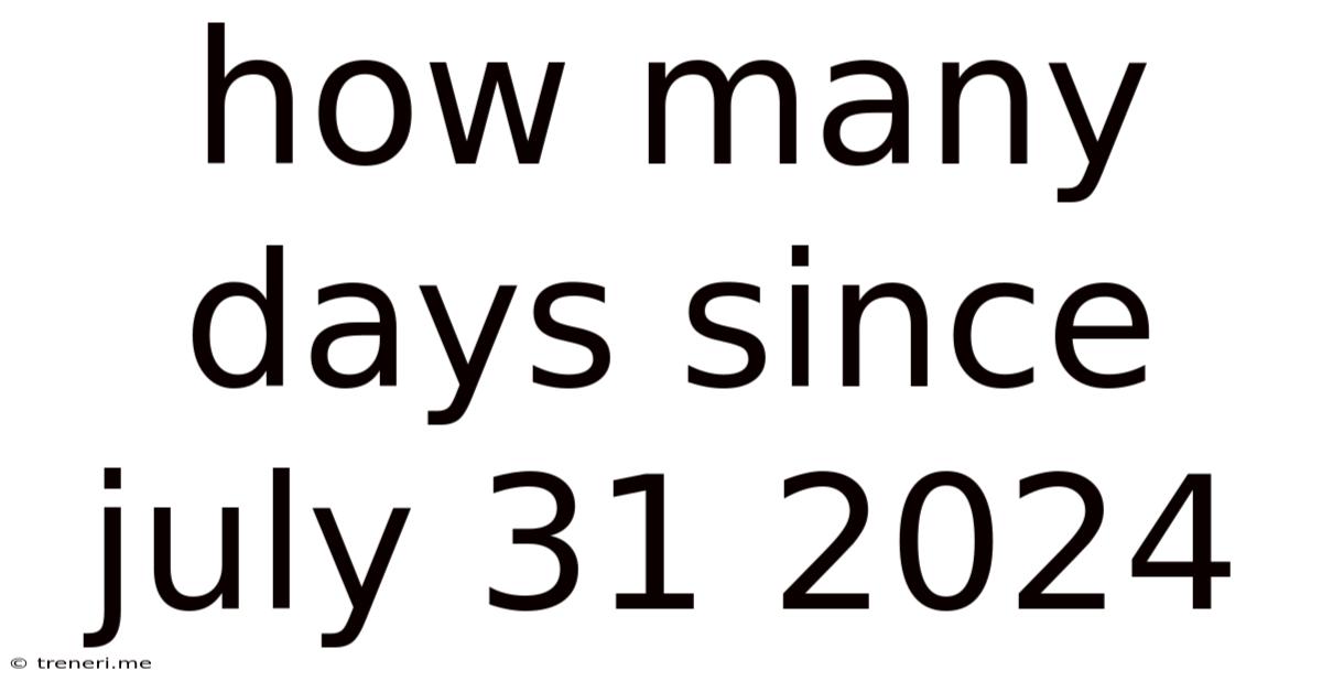 How Many Days Since July 31 2024