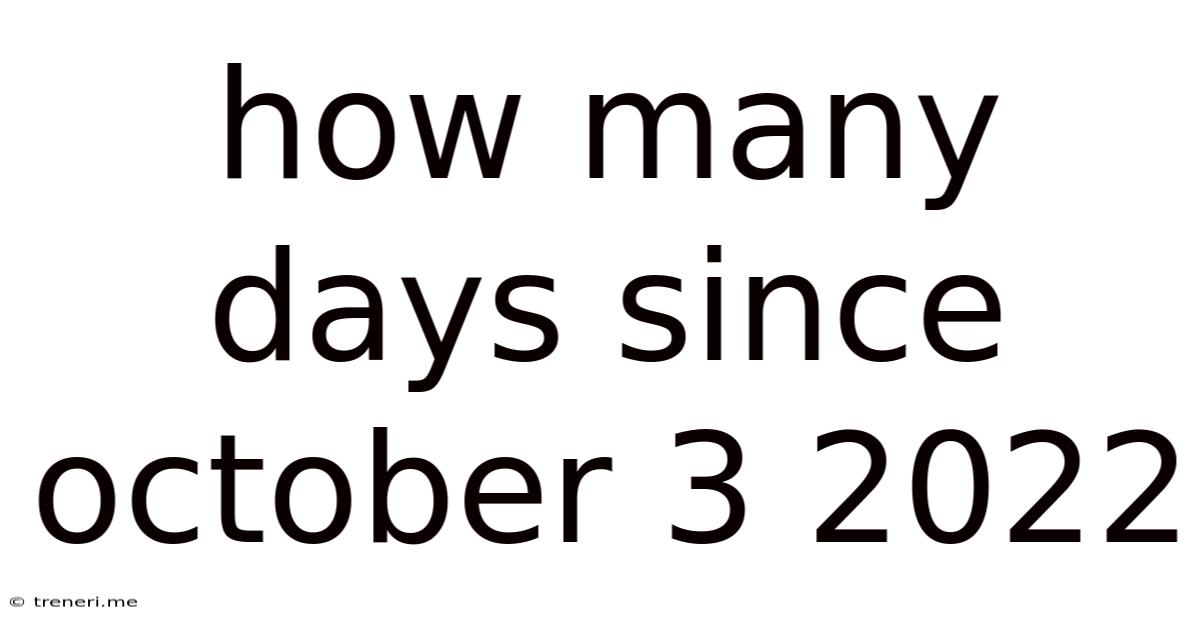 How Many Days Since October 3 2022