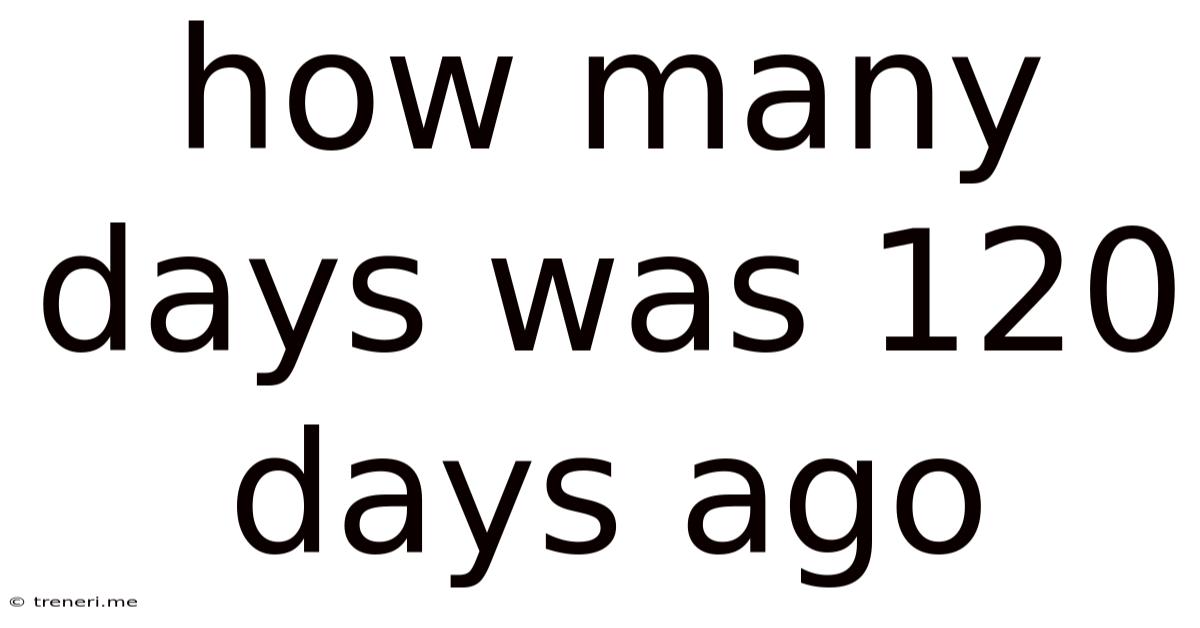 How Many Days Was 120 Days Ago