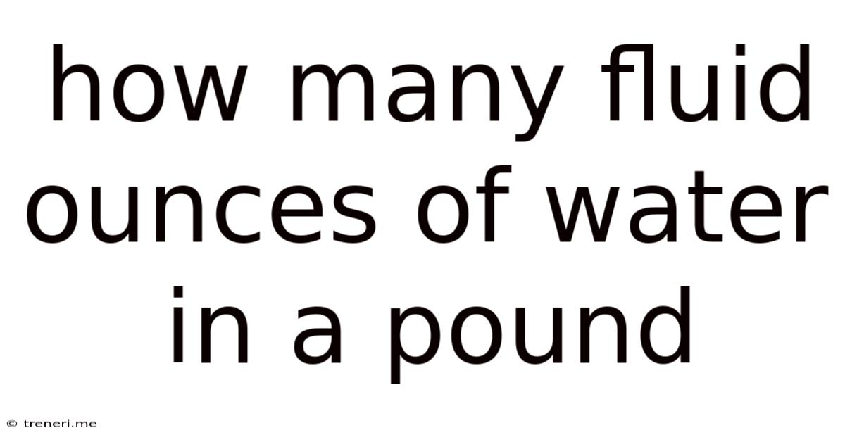How Many Fluid Ounces Of Water In A Pound