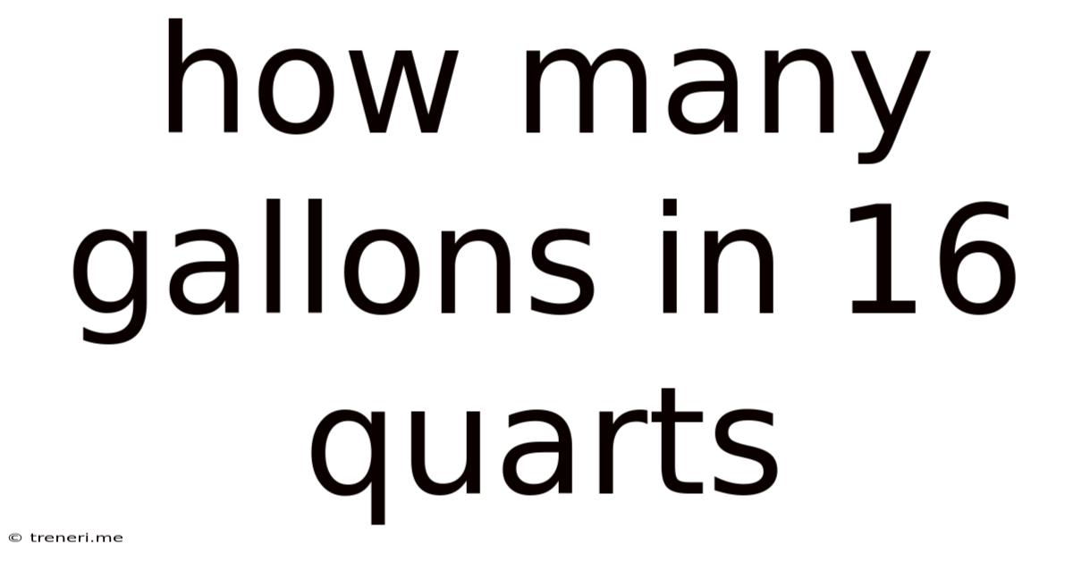 How Many Gallons In 16 Quarts