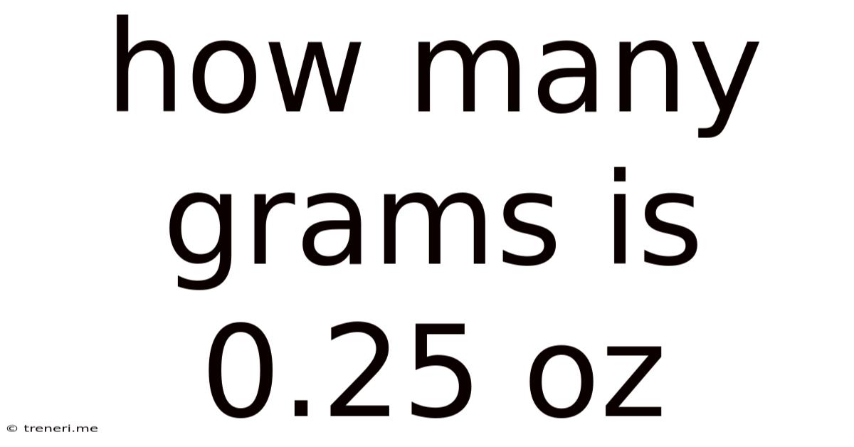 How Many Grams Is 0.25 Oz