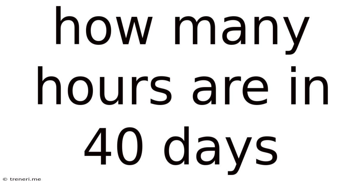 How Many Hours Are In 40 Days