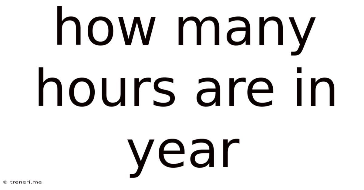 How Many Hours Are In Year