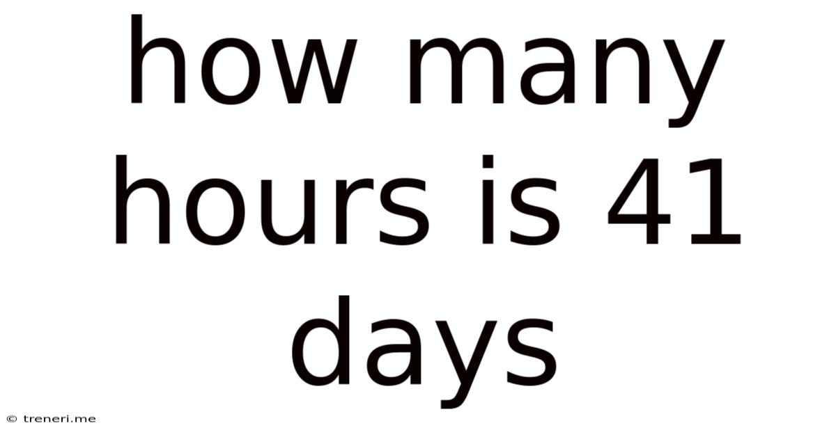 How Many Hours Is 41 Days