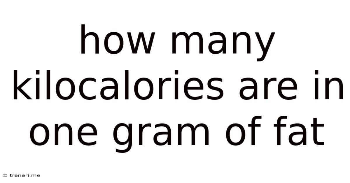 How Many Kilocalories Are In One Gram Of Fat