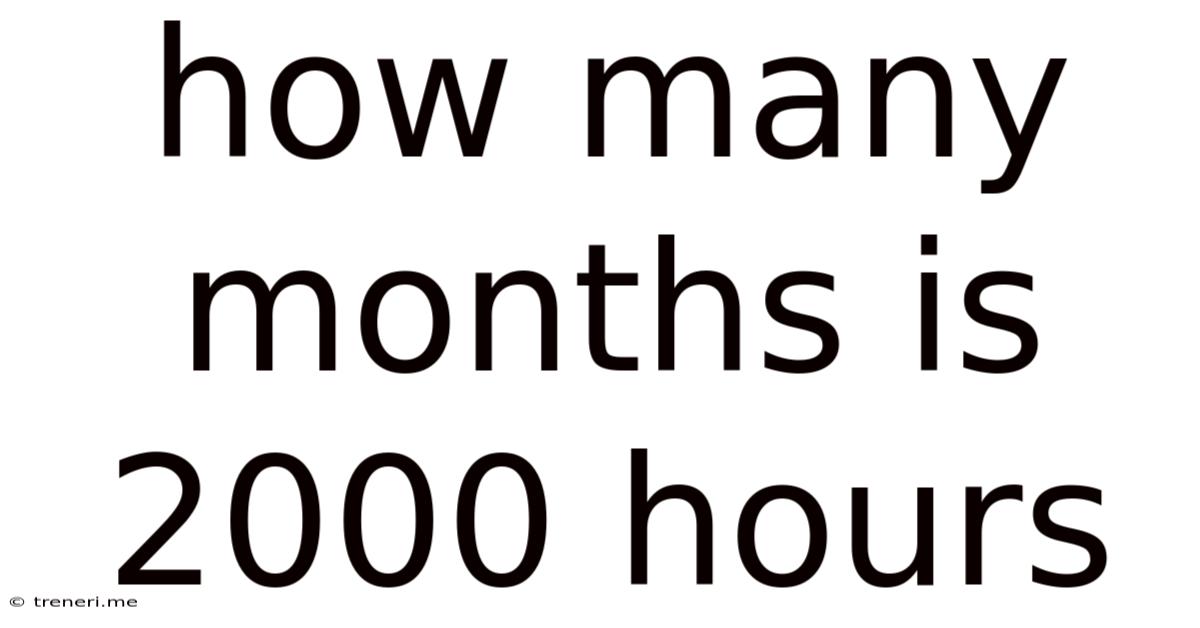 How Many Months Is 2000 Hours