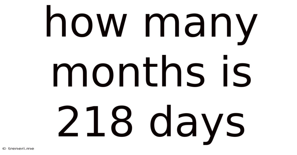 How Many Months Is 218 Days