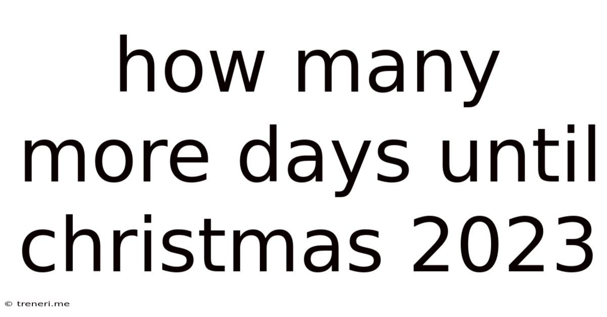 How Many More Days Until Christmas 2023
