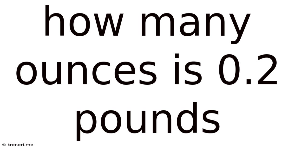 How Many Ounces Is 0.2 Pounds