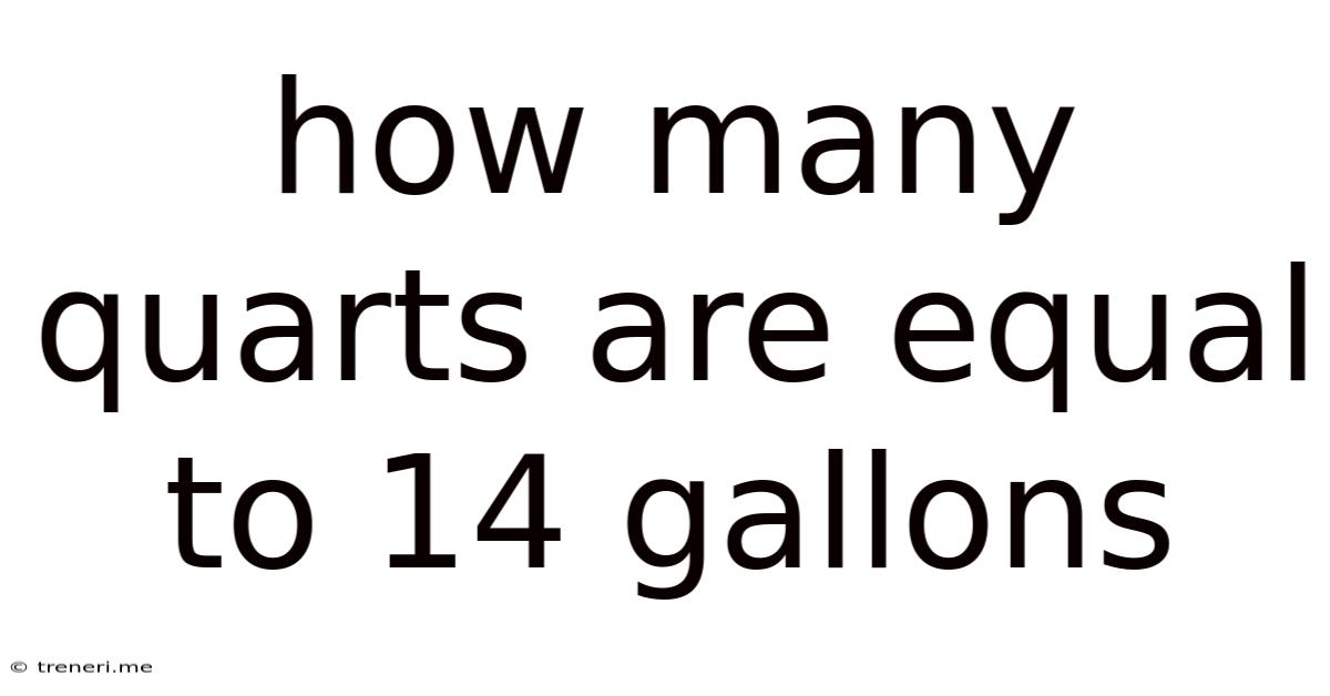How Many Quarts Are Equal To 14 Gallons