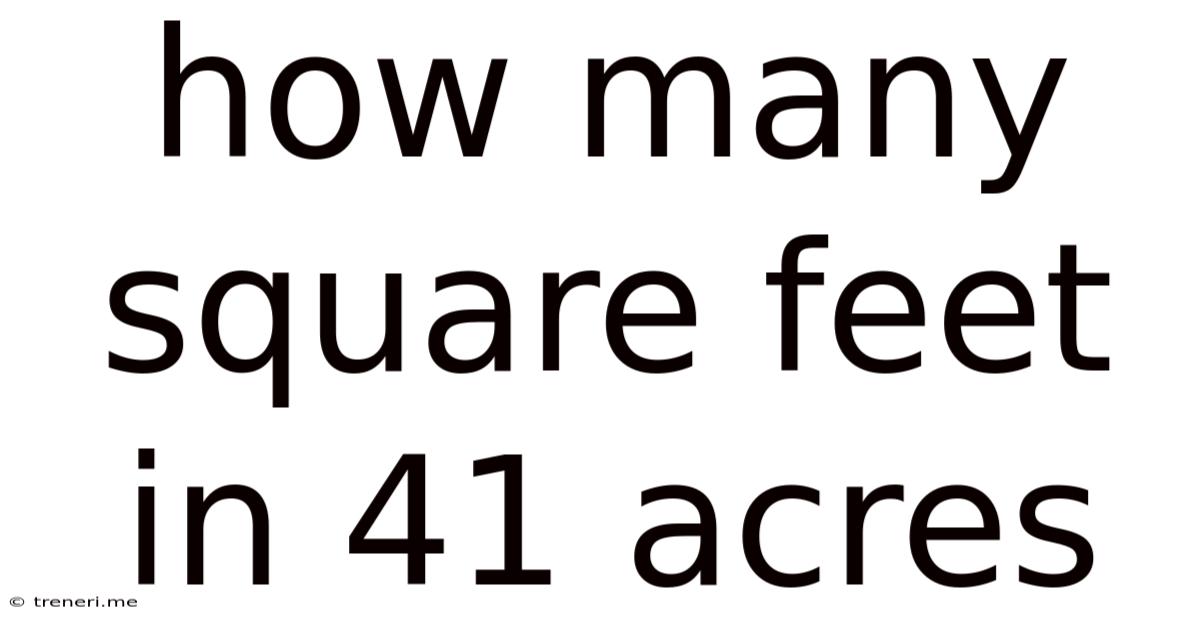 How Many Square Feet In 41 Acres