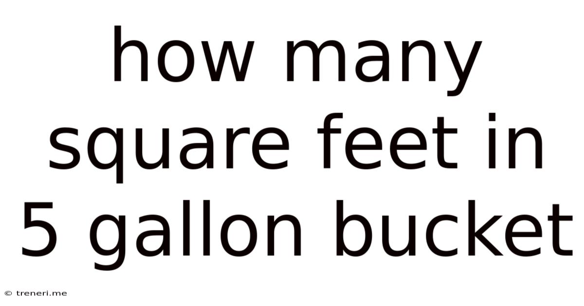How Many Square Feet In 5 Gallon Bucket