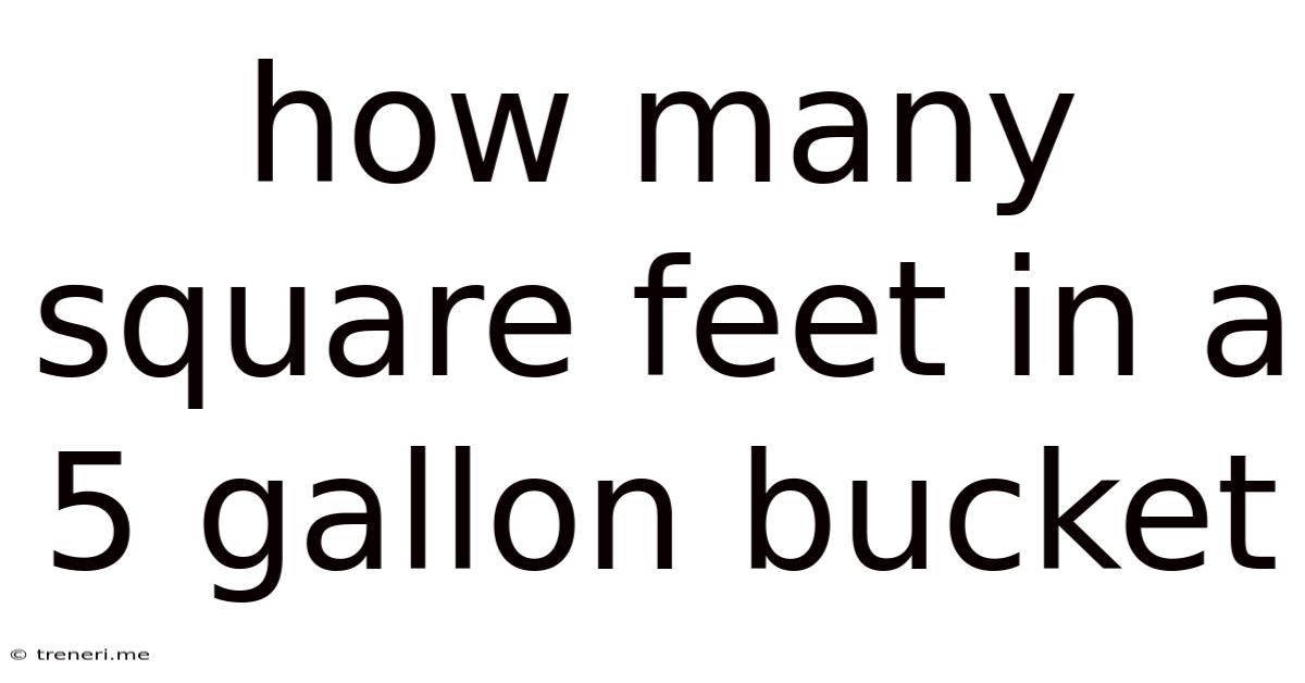 How Many Square Feet In A 5 Gallon Bucket