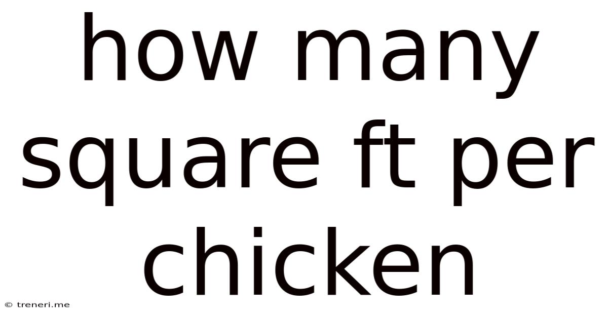 How Many Square Ft Per Chicken