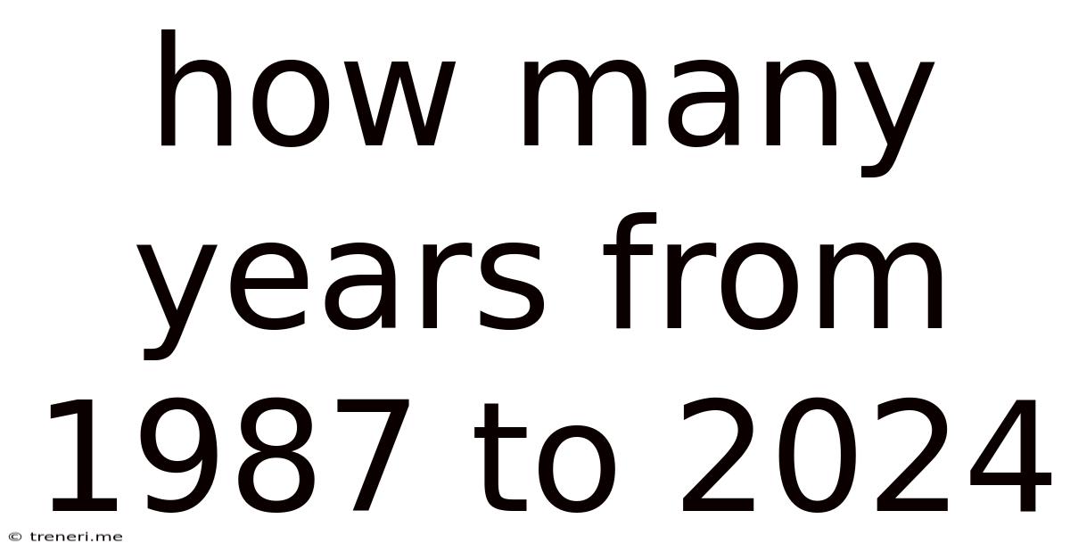 How Many Years From 1987 To 2024
