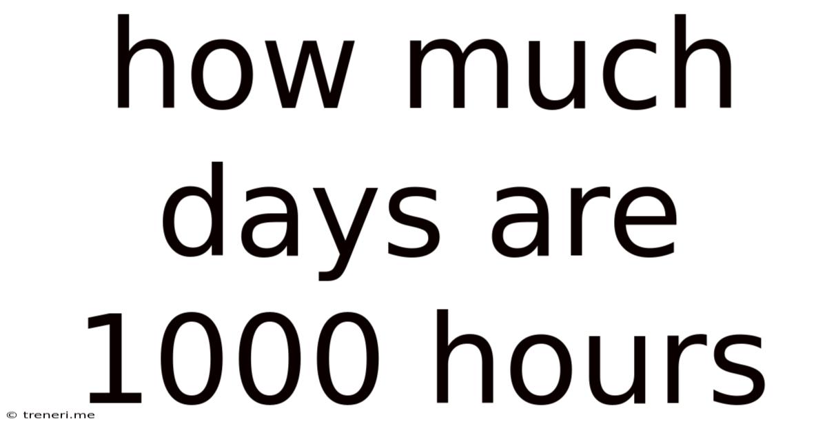 How Much Days Are 1000 Hours