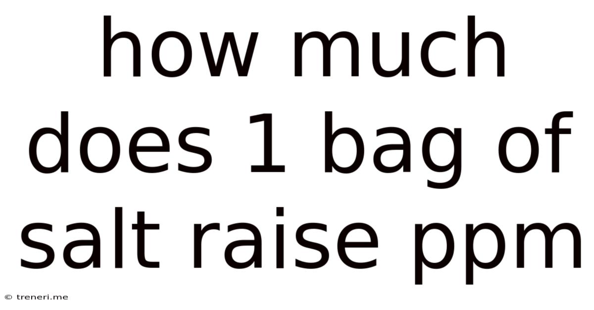 How Much Does 1 Bag Of Salt Raise Ppm