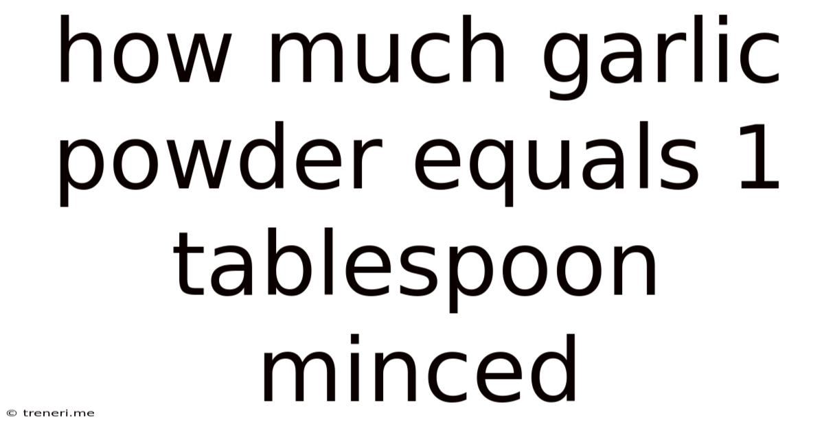 How Much Garlic Powder Equals 1 Tablespoon Minced
