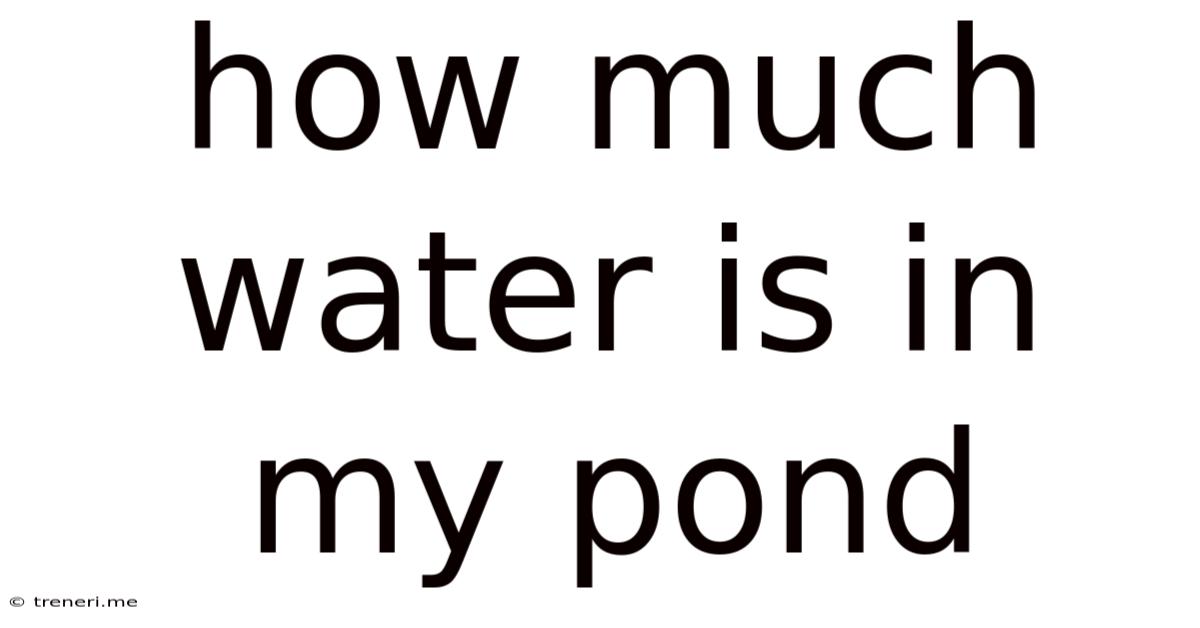 How Much Water Is In My Pond