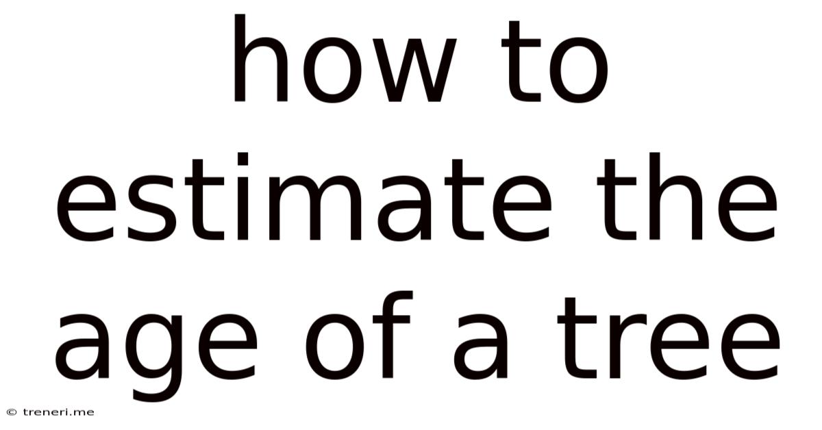 How To Estimate The Age Of A Tree