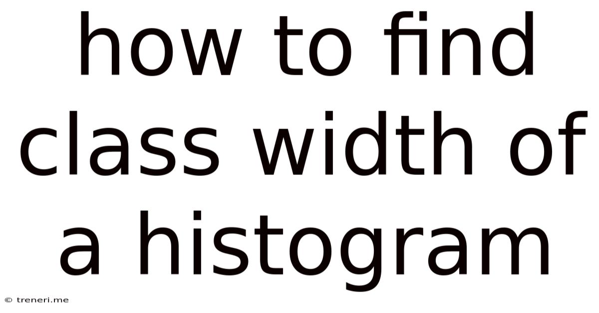 How To Find Class Width Of A Histogram