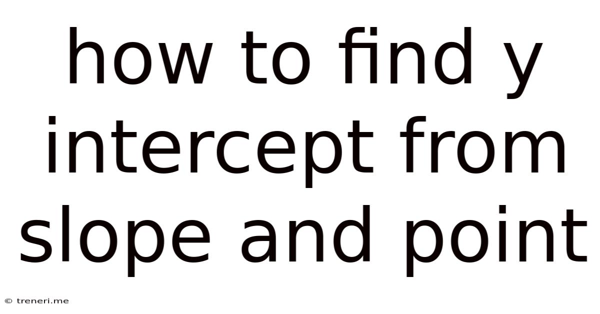 How To Find Y Intercept From Slope And Point