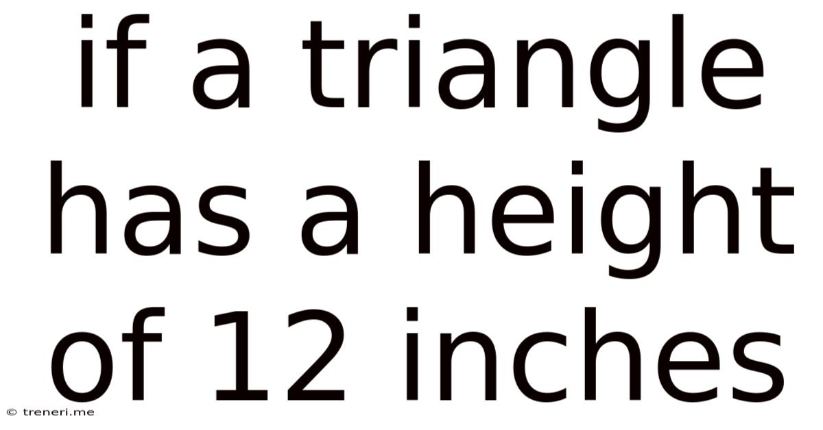 If A Triangle Has A Height Of 12 Inches