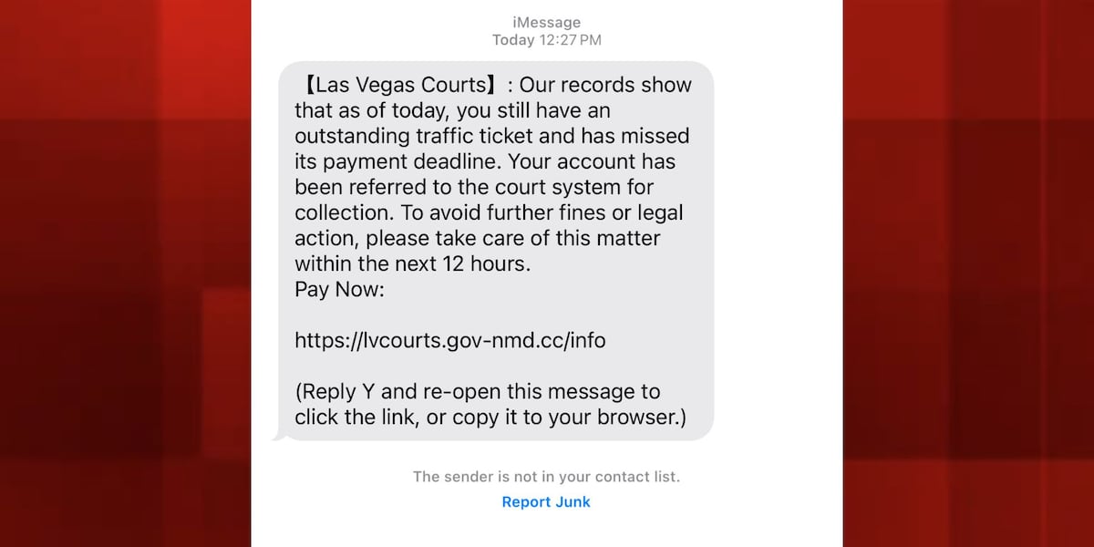 Las Vegas Court Scam Text Warning