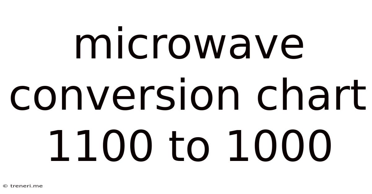 Microwave Conversion Chart 1100 To 1000