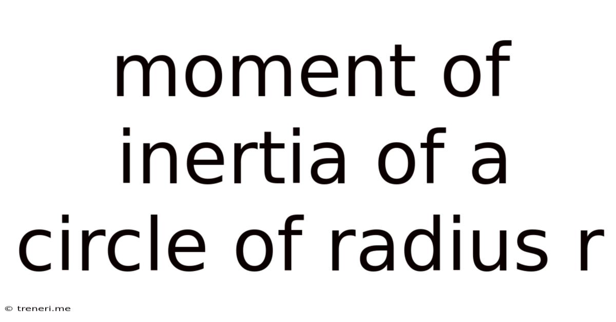 Moment Of Inertia Of A Circle Of Radius R