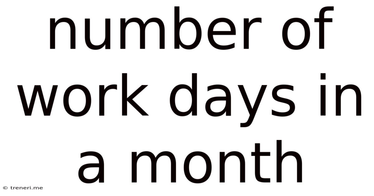 Number Of Work Days In A Month